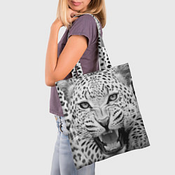 Сумка-шопер Белый леопард, цвет: 3D-принт — фото 2