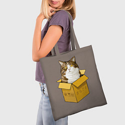 Сумка-шопер Котик в коробке, цвет: 3D-принт — фото 2