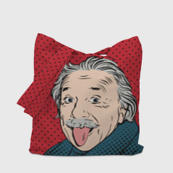 Сумка-шопер Альберт Эйнштейн: Поп-арт, цвет: 3D-принт