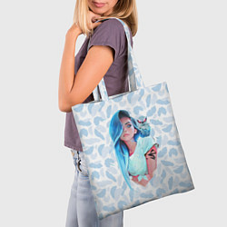 Сумка-шопер Девушка с совой, цвет: 3D-принт — фото 2