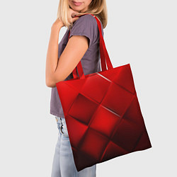 Сумка-шопер Red squares, цвет: 3D-принт — фото 2