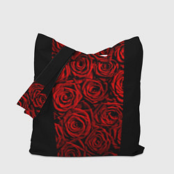 Сумка-шопер Унисекс / Красные розы, цвет: 3D-принт