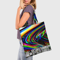 Сумка-шопер Оптический глитч, цвет: 3D-принт — фото 2