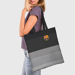 Сумка-шопер ФК Барселона: Серый стиль, цвет: 3D-принт — фото 2