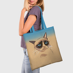 Сумка-шопер Grumpy cat, цвет: 3D-принт — фото 2