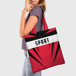 Сумка-шопер Sport: Red Style, цвет: 3D-принт — фото 2