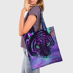 Сумка-шопер Неоновый тигр, цвет: 3D-принт — фото 2