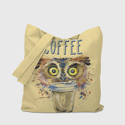 Сумка-шопер Owls like coffee, цвет: 3D-принт
