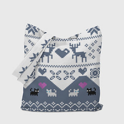 Сумка-шопер Новогодняя любовь, цвет: 3D-принт