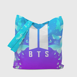 Сумка-шопер BTS: Violet Butterflies, цвет: 3D-принт