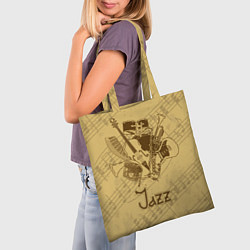 Сумка-шопер Jazz - musical instruments, цвет: 3D-принт — фото 2