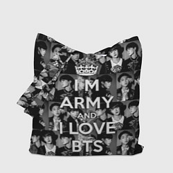 Сумка-шопер I am army and I lover BTS, цвет: 3D-принт