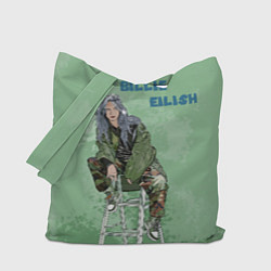 Сумка-шопер Billie Eilish: Green Motive, цвет: 3D-принт