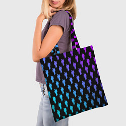 Сумка-шопер Billie Eilish: Neon Pattern, цвет: 3D-принт — фото 2
