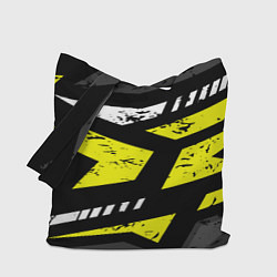 Сумка-шоппер Black yellow abstract sport style