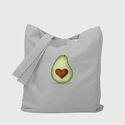 Сумка-шопер Авокадо сердечко, цвет: 3D-принт