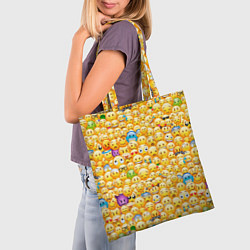 Сумка-шопер Смайлики Emoji, цвет: 3D-принт — фото 2