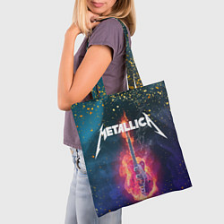 Сумка-шопер Metallicaспина, цвет: 3D-принт — фото 2