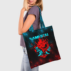 Сумка-шопер CYBERPUNK 2077 SAMURAI, цвет: 3D-принт — фото 2