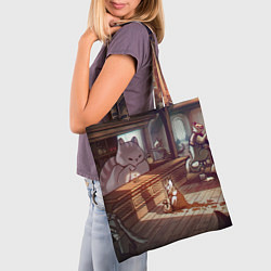 Сумка-шопер Кошачий город, цвет: 3D-принт — фото 2