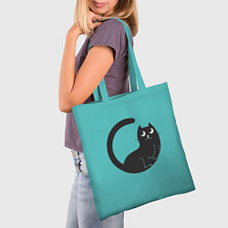 Сумка-шопер Чёрный котя, цвет: 3D-принт — фото 2