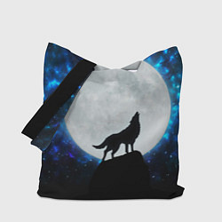 Сумка-шопер Волк воющий на луну, цвет: 3D-принт