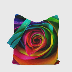 Сумка-шопер Роза, лепестки, разноцветный,, цвет: 3D-принт