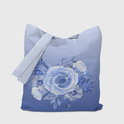 Сумка-шопер Голубая роза акварель, цвет: 3D-принт