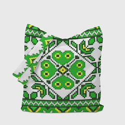 Сумка-шопер Славянский Узор Зеленый, цвет: 3D-принт