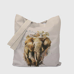 Сумка-шопер Акварельный слон брызги, цвет: 3D-принт