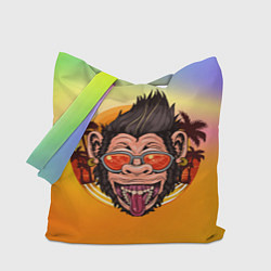 Сумка-шопер Веселая обезьяна в очках, цвет: 3D-принт