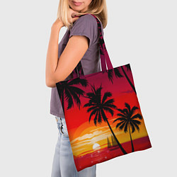 Сумка-шопер Гавайский закат, цвет: 3D-принт — фото 2
