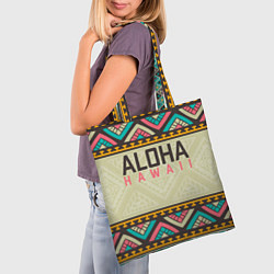 Сумка-шопер АЛОХА ГАВАЙИ, ALOHA, SUMMER, цвет: 3D-принт — фото 2