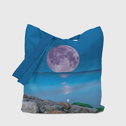 Сумка-шопер Лунный пляж, цвет: 3D-принт