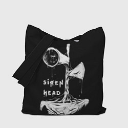 Сумка-шопер Сиреноголовый ЧБ Siren Head, цвет: 3D-принт