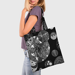 Сумка-шопер Монохромные Узоры, цвет: 3D-принт — фото 2