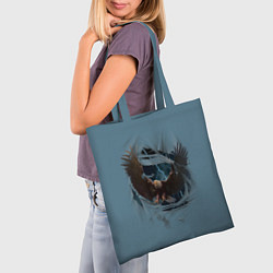 Сумка-шопер ОРЕЛ СКВОЗЬ ТКАНЬ, цвет: 3D-принт — фото 2