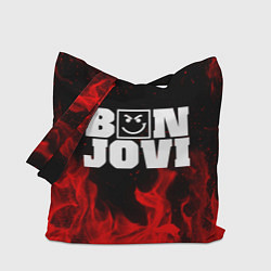 Сумка-шопер BON JOVI HAVE A NICE DAY FIRE ОГОНЬ, цвет: 3D-принт