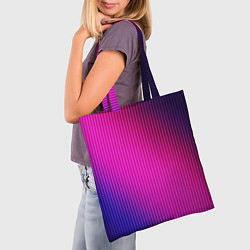 Сумка-шопер Фиолетово-малиновый градиент, цвет: 3D-принт — фото 2