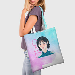 Сумка-шопер Девушка из сериала Игра в кальмара, цвет: 3D-принт — фото 2