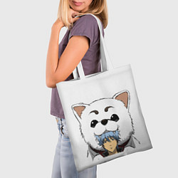 Сумка-шопер Гинтоки Саката и песик Гинтама, цвет: 3D-принт — фото 2