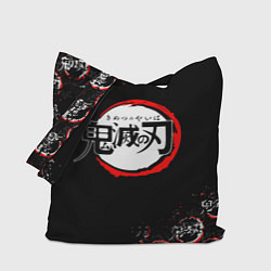 Сумка-шопер КЛИНОК РАССЕКАЮЩИЙ ДЕМОНОВ БРЫЗГИ КРАСОК, цвет: 3D-принт
