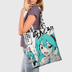 Сумка-шопер Hatsune Miku Vocaloid, цвет: 3D-принт — фото 2