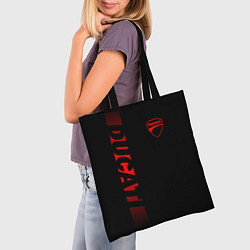 Сумка-шопер DUCATI BLACK RED LINE, цвет: 3D-принт — фото 2