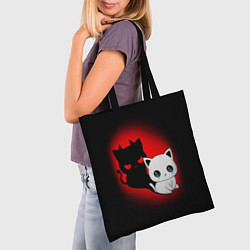 Сумка-шопер КОТИК ДЬЯВОЛ KITTY DEVIL, цвет: 3D-принт — фото 2
