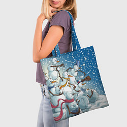Сумка-шопер Боевые снеговики: атака, цвет: 3D-принт — фото 2