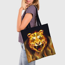 Сумка-шопер Тигр В Пламени, цвет: 3D-принт — фото 2