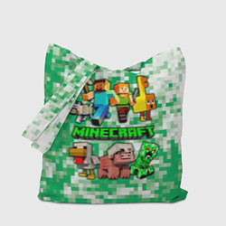 Сумка-шопер Minecraft персонажи мобы, цвет: 3D-принт