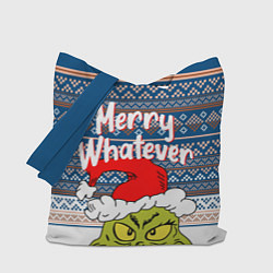 Сумка-шопер MERRY WHATEVER GRINCH, цвет: 3D-принт