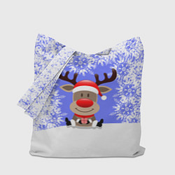 Сумка-шоппер Олень среди снежинок